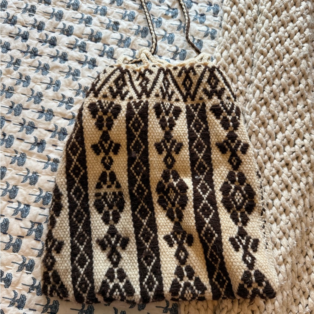 Brown and Cream Patterned Women's Bag